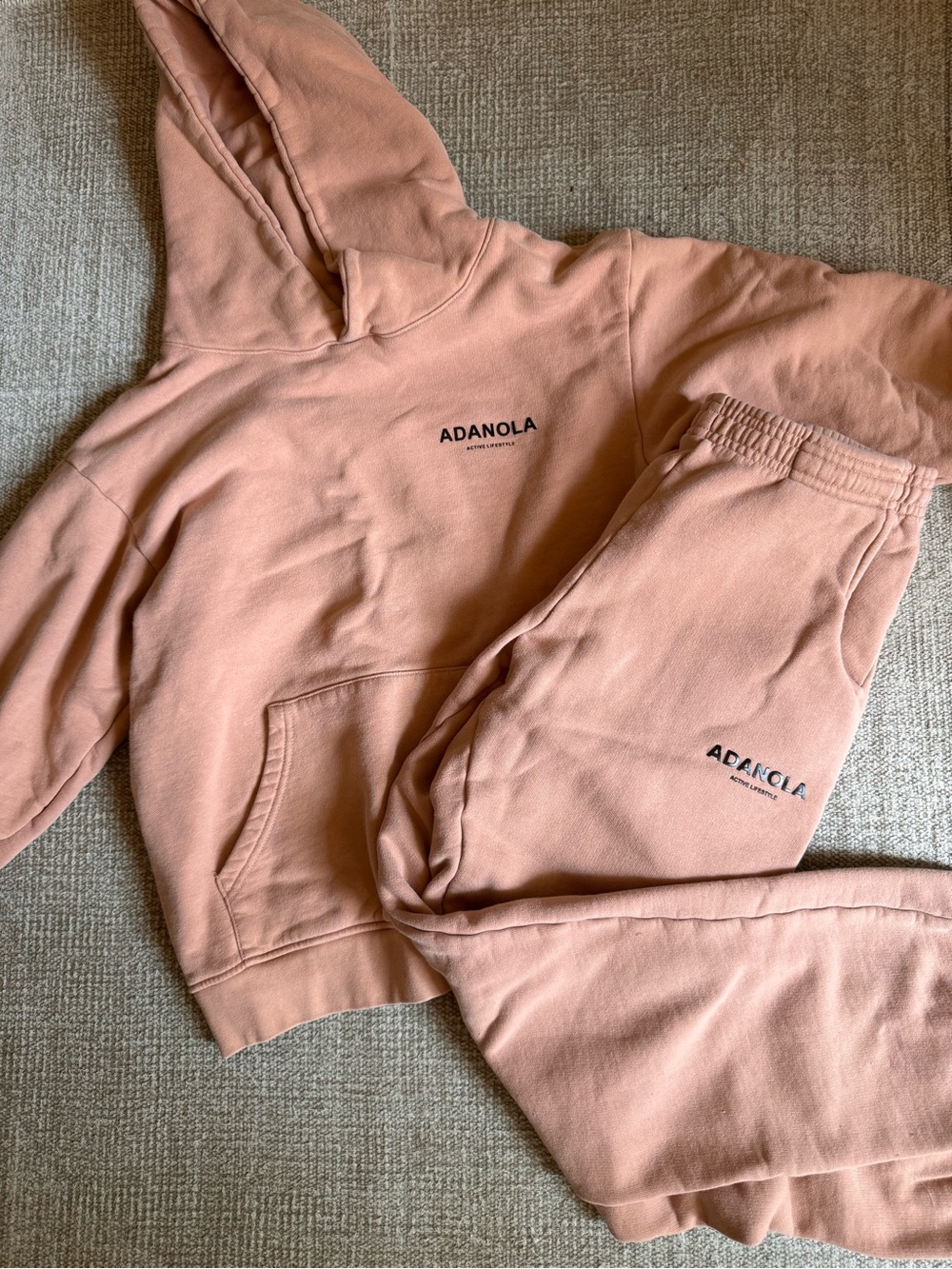 Adanola Peach Pink Hoodie and Jogger Set